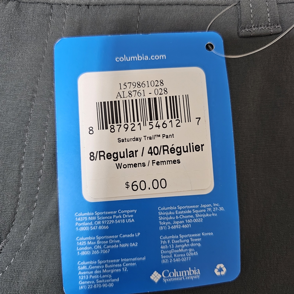 Women's Gray Columbia Straight Leg Pants - Picture 5 of 7